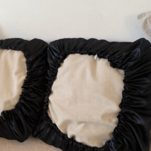 Housse d’oreiller en satin réversible noir/noir