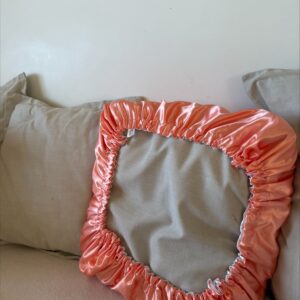 Housse d’oreiller en satin réversible saumon/blanc