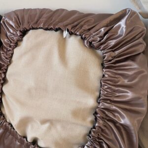 Housse d’oreiller en satin réversible gris clair/blanc