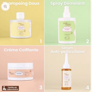 Gamme complète Little Nappy Hair dès 3 ans- 4 produits.